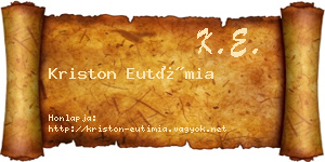 Kriston Eutímia névjegykártya